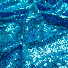 Ткань Пайеточная на трикотаже (голубой)